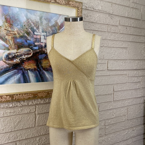 Spenser Evening Gold Lurex Chainmail Straps Top - Picture 9 of 15